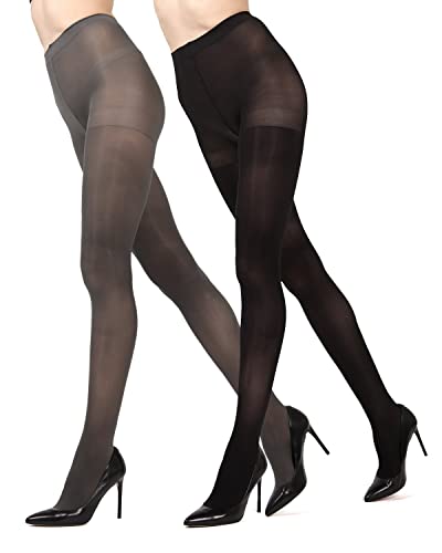 MeMoi Control Top Solid Microfiber Tights 2 Pack3