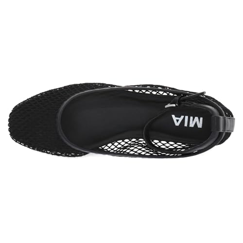 MIA Womens Roz Ankle Strap Ballet Flats Casual - Black4