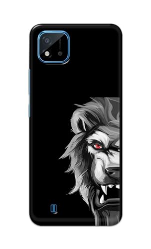Image of PRINTFIDAA Printed Hard Back Cover Case for Realme C20 | Realme C20A | Realme C11 2021 Back Cover (Angry Lion) -112