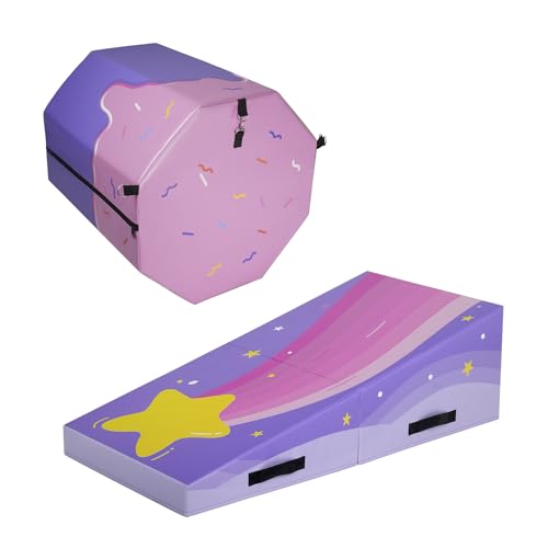Kangaroo Hoppers Gymnastics Wedge Cheese Mat & Octagon Tumble Mat for Kids