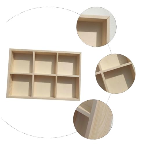 IMIKEYA 6-grid Wooden Artist Storage Box 24x16x8cm Pine Pigment Compartment Case Painting Tool Organizer for Desktop Art Supplies - Image 3