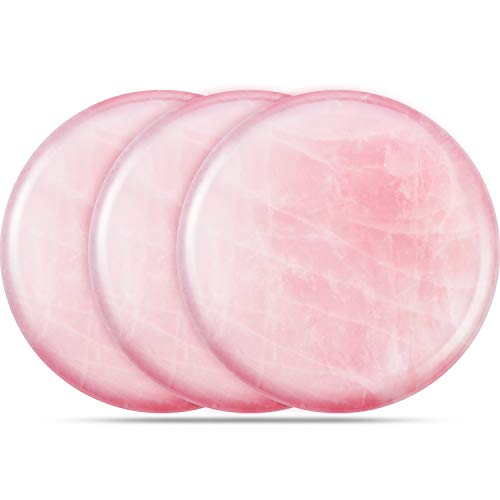 3 Pieces Eyelash Extension Jade Stone Pallet Grafting False Eyelashes Glue Holder Adhesive Pallet Tools in Pink