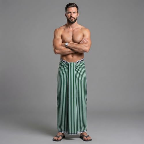 Image of Men's Cotton Lungi | Soft Breathable Wrap Around Lungi | Comfortable Daily & Home Wear for Men