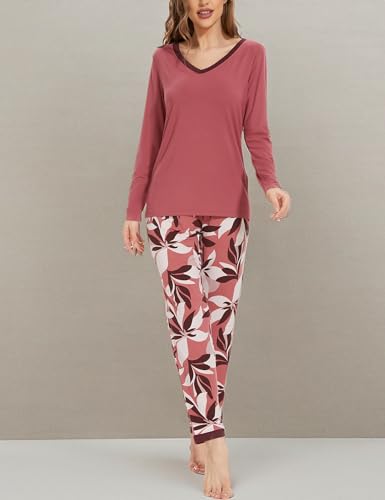 Image of GYS Women's Bamboo Viscose Long Sleeve Pajamas Set