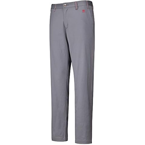 Lesmart Men’s Golf Trousers Lightweight Stretch Slim Fit Pants Quick Dry Casual Classis Fit Work Trousers Size 36 Grey M Logo Cover