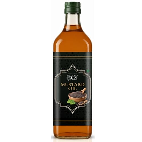 Image of LILA DRY FRUITS Mustard Oil for Cooking 500 ML Pure Seed Kachi Ghani Oil | Cold Pressed Cooking Oil for Frying & Pickles Sarson ka Tel Perfect for Daily Use, Chemical free Helps Manage Cholesterol