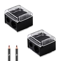 2 Stück Makeup Sharpener Anspitzer, Kosmetikspitzer, Spitzer für Kajalstifte - Universal Anspitzer für Augenbrauenstift, Lippenkonturenstift, Eyeliner, Präzisionsklingen, Handlich für Unterwegs