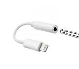 Adaptador de audio SGV Adaptador de audio para iPhone, 3,5 mm a Lightnimg de 8 pines, color blanco