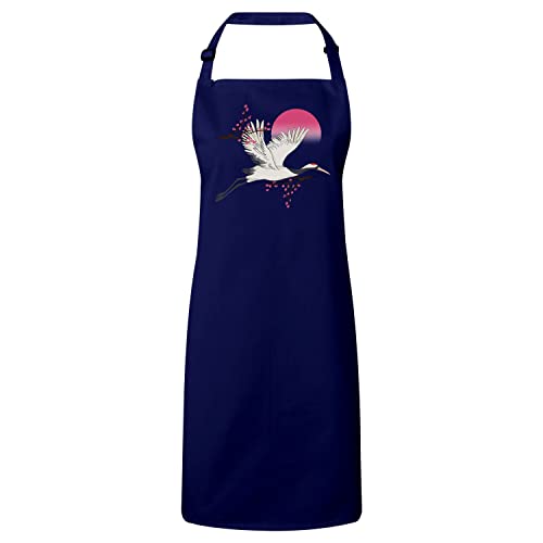 Tablier cuisine premium grue du Japon pour cuisiner avec passion et poésie