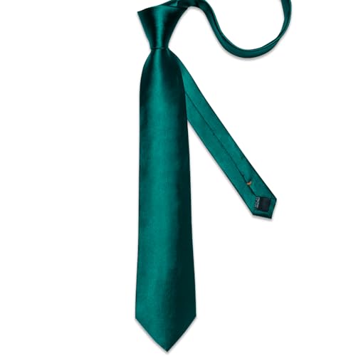 Image of DiBanGu Mens Solid Color Tie and Pocket Square Set Woven Silk Plain Necktie & Handkerchief for Men Wedding Party Formal