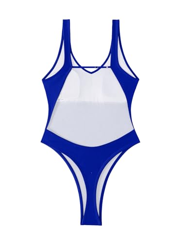 Image of Foxiny Sexy Backless Cheeky High Cut Leg Thong V Neck One Piece Swimsuit