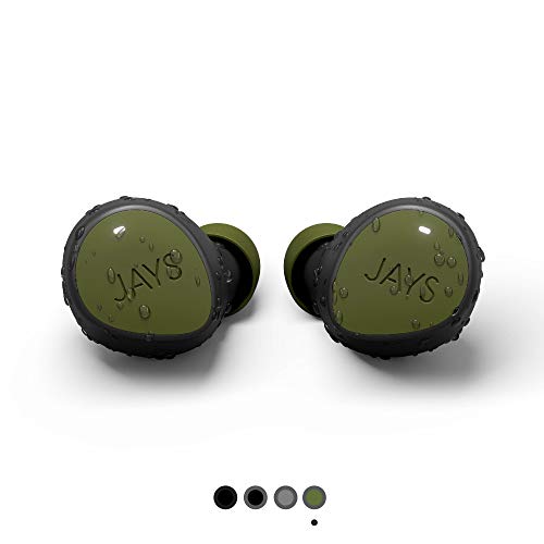 Image of Jays True Wireless Bluetooth Headphones - m-Seven - Green - Earphones In-Ear 38h Playtime & Mic