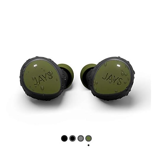 Jays True Wireless Bluetooth-hörlurar – m-Seven – grön – hörlurar i örat 38h speltid och mikrofon