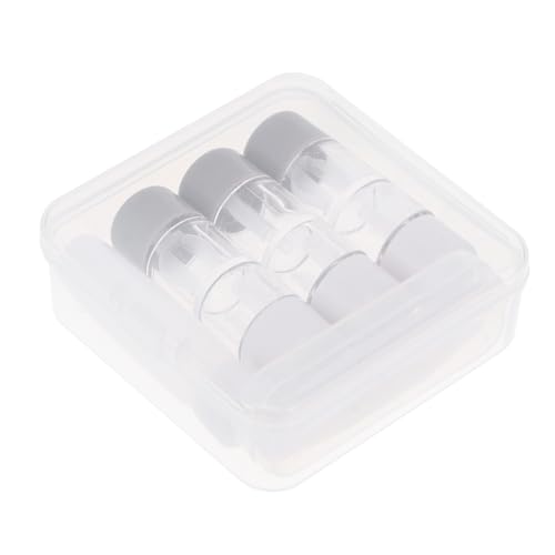 TOBBOMEY 3 pièces Kit Boîtes à Lentilles Transparentes avec Flacon et Pince à Épiler Boîtier de Rangement Étanche pour Lentilles de Contact Accessoires Facile à Transporter