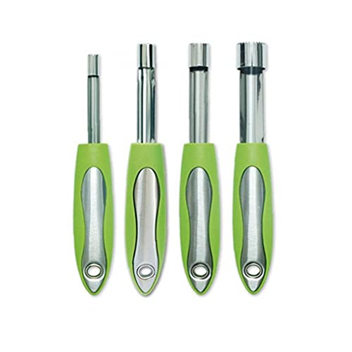 Eaarliyam Apple CORER Roestvrijstalen fruitpeer Groenten Core Remover Tool met scherp getand Rand 4pcs Gift