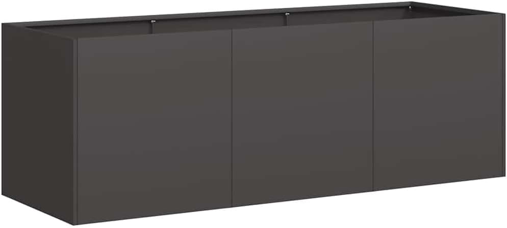 vidaXL Planter Black Cold-Rolled Steel Large Outdoor Planter Planters