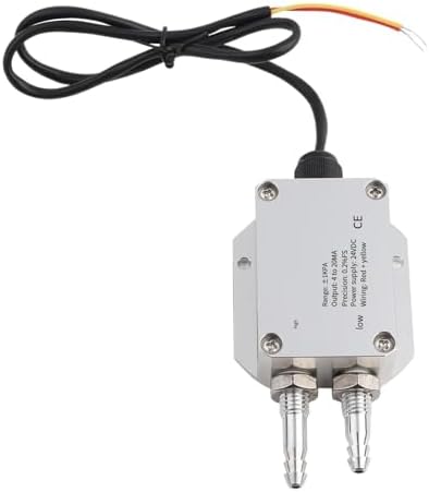 Wind Differential Pressure Transmitter 1pc Micro Differential Pressure Transmitter 4-20mA Sensor for Low Pressure Measurement Industrial Transducer(0-4Kpa)