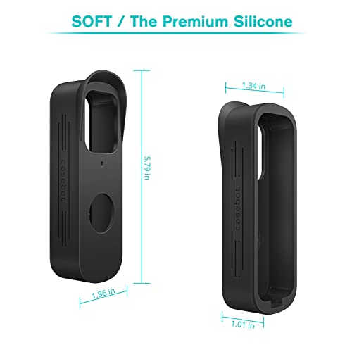 CaseBot Hülle für Blink Video Doorbell, weiche Leichte Dünne Kratzfeste Silikon Abdeckungen Skins Schutzhülle für Blink Video Doorbell 2021, Schwarz