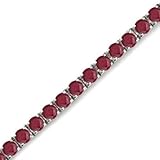 VIR JEWELS 14K White Gold Ruby Bracelet (5 CT)