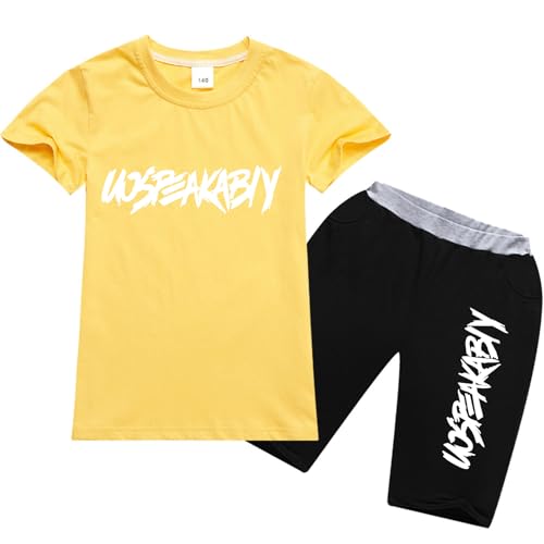 Image of amropi Boys Shorts Set Cotton T-Shirt and Short Pants 2 Pieces Summer Tracksuit for Age 2-12 Years