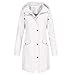 Giacca invernale e cappotto delle donne di colore solido giacca di pioggia esterna con cappuccio impermeabile antivento lungo cappotto bianco L