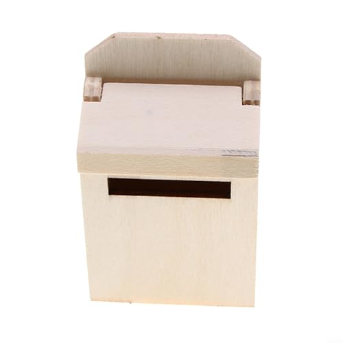 Wooden Mailbox Miniature Mail Box, Flip Mailbox Dollhouse Decoration Model Accessory Boys And Girls Decorative Letter Box For Kids(Natural Color)