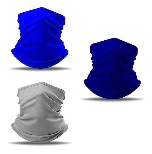 Kit 3 Bandanas Tubular Tamanho Único Multiuso Mascara Balaclava Bike Moto Ciclismo Gola Azul Royal A