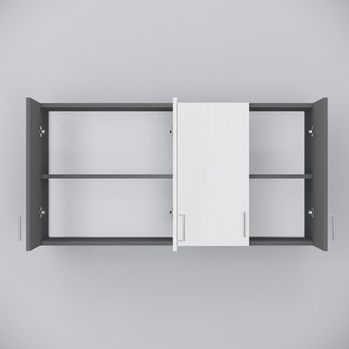 Image of SPECIALITY PANELS 4 Door Modular Wall Mounted Kitchen Cabinet with Adjustable Shelf Space Saving Storage Unit Durable Engineered Wood Cupboard for Kitchen Living Room Utility Organizer Furniture