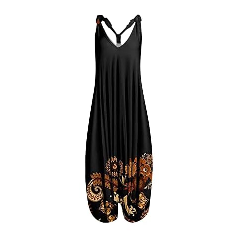 Damen Mode Drucken Romper Overall Elastizität Jumpsuit Freizeit Playsuit Cover