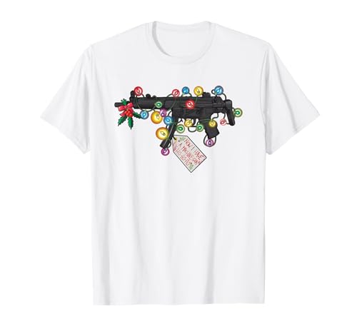 Gun Now I Have A Machine Gun Ho-ho-ho Christmas Lighs T-Shirt