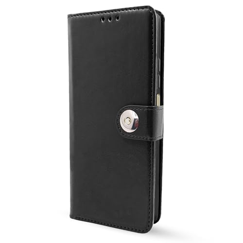 Image of Pikkme Oppo A38 4G / Oppo A18 4G Flip Cover Leather Finish | Wallet Stand and Shock Proof | Inside TPU with Card Pockets | Complete Protection Button Flip Case (Black)