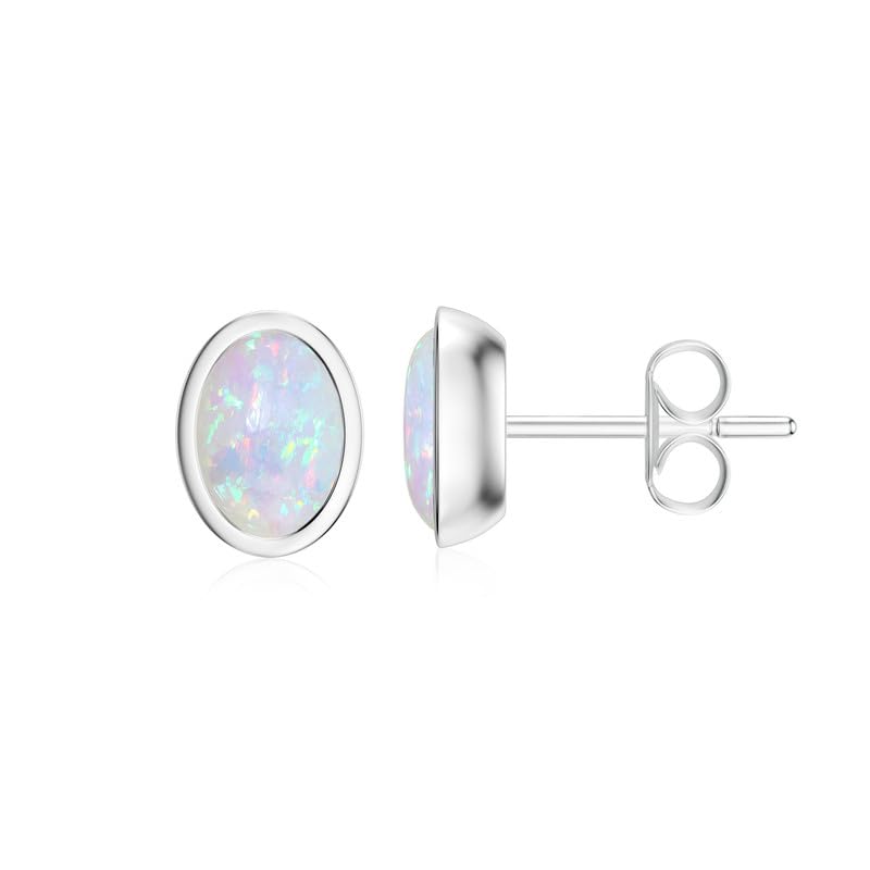 Image of Silvershake 6MM Round Shape Bazel Set Birthstone Gemstone 925 Sterling Silver Stud Post Earrings Jewelry for Business Women or Teens