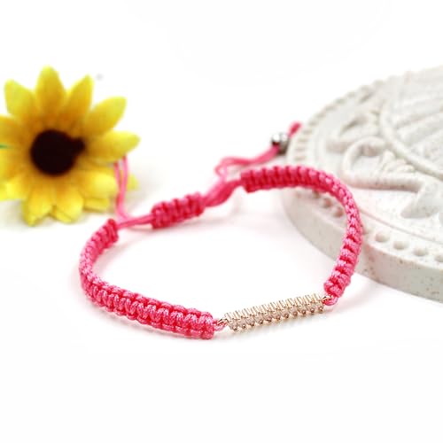Image of Hand-woven String and Tennis Zircon Bracelet, Stylish Retro Adjustable Bracelet BFF Cubic Zirconia Crystal Women's Love Friendship Jewelry