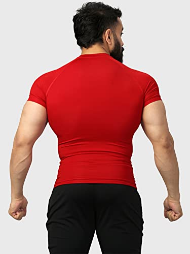 Image of FUAARK Men's Half Sleeve Compression T-Shirt - Athletic Base Layer for Fitness
