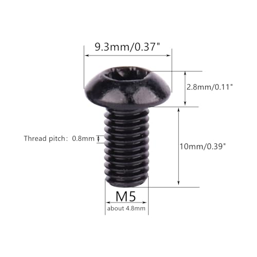 Image of 12PCS Stainless Steel Black Bolts Torx T25 M5x10 12mm Bicycle Bike Disc Brake Cycle Rotor Screws (M5x10mm)