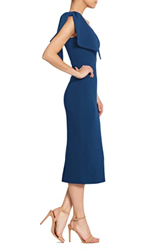 Image of Dress the Population Womens Tiffany One Shoulder Bow Detail Midi Sheath Dress