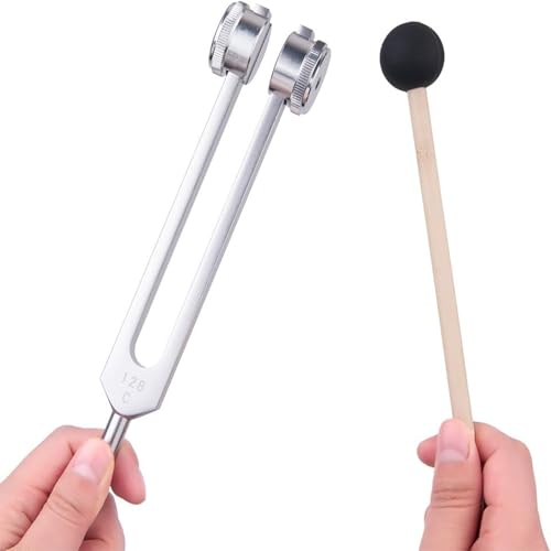 128 hz weighted tuning fork medical-grade tuning forks for healing-professional medical-tuning fork c128 with mallet essential yoga and meditation accessories amp sound healing instruments