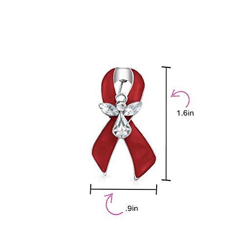 Bling Jewelry White Ribbon Lung Cancer Survivor Guardian Angel Crystal Brooch Pin For Women Enamel Silver Plated #TOP3