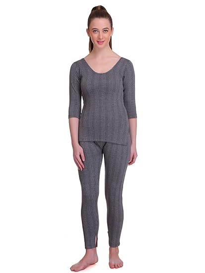 Wool Women Thermal 3/4th Sleeve Body Warmer Thermal Set for Women(Set of 1) Multicolour