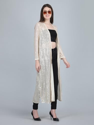 Image of Women's Long Power Net Sequinned Shrug