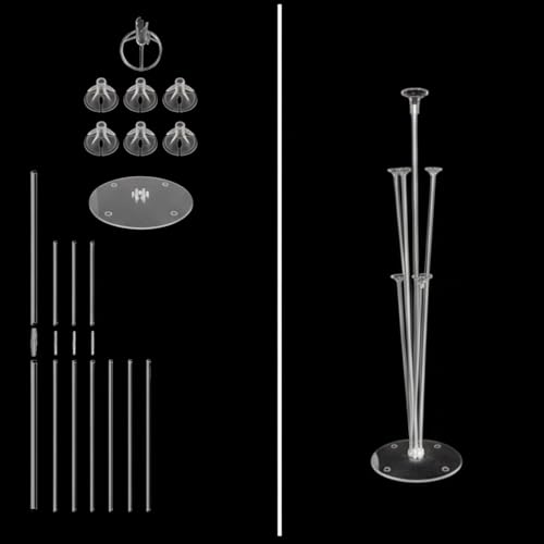 Image of 6 Sets LED Balloon Table Centerpieces for Party Decorations | with Pump, Light Up Balloon Centerpiece for Table, Balloon Stand Kit for Birthday, Wedding, and Christmas Decorations