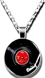 SUPAC Unique Music Record Pendant Necklace - Avant-Garde Fashion Accessory, Eye-Catching Design for Men and Women - Birthday, Christmas Gift or Personalized Jewelry