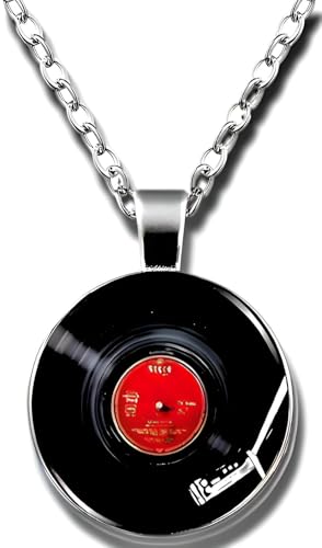SUPAC Unique Music Record Pendant Necklace - Avant-Garde Fashion Accessory, Eye-Catching Design for Men and Women - Birthday, Christmas Gift or Personalized Jewelry