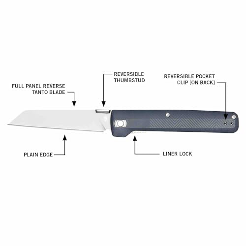Gerber Gear Pledge Pocket Knife with Pocket Clip - 3.7" Full Panel Plain Edge Blade Folding Knife - EDC Gear and Equipment - Urban Blue - Image 2