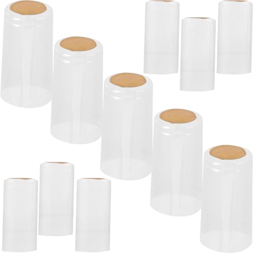 BESTYASH Cápsulas Termoencogibles para Botellas de Vino PVC Transparentes 30 Unidades Tamaño Estándar Selladores Retráctiles para Botellas de Vino y Licor Uso Profesional Decorativo