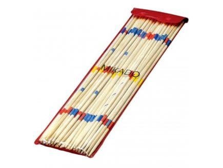 cavernedesjouets Jeu de société Enfant Mikado geant en Bois 50 cm - Set Jeu d'adresse pour la Famille + 1 Carte Tigre
