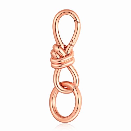 HJGPL Gold Twist Knot Clasp Bag Charm Keychain D-Ring Keychain