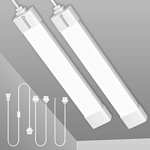 Image of Orenm LED Tube Light 1.4FT 17in With Plug, 16W 1700LM 5000K Shop Light IP65 Linkable Ceiling Closet Lights With NO /Off Switch Plug Cord