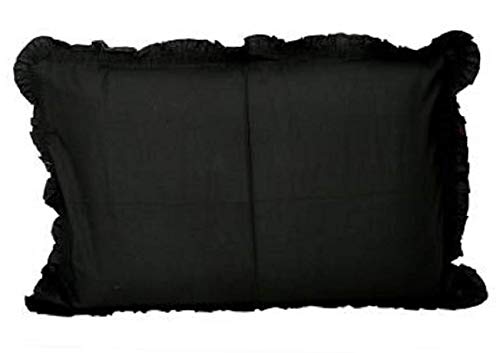 Image of Kuber Industries 2 Piece Cotton Pillow Cover Set-18 inchx27 inch (Black) Luxury Pillow Covers-KUBMART03195