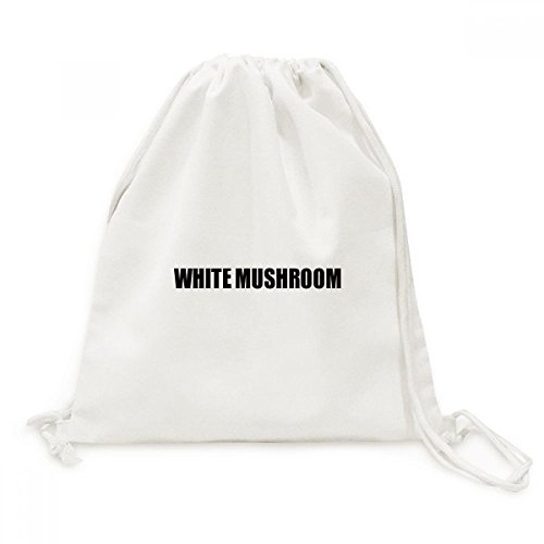 Sac à dos cordon en toile blanche imprimé champignons pour voyage